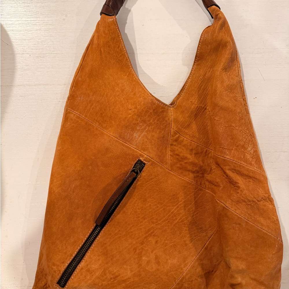 Sundance brown leather origami purse hobo made in Italy